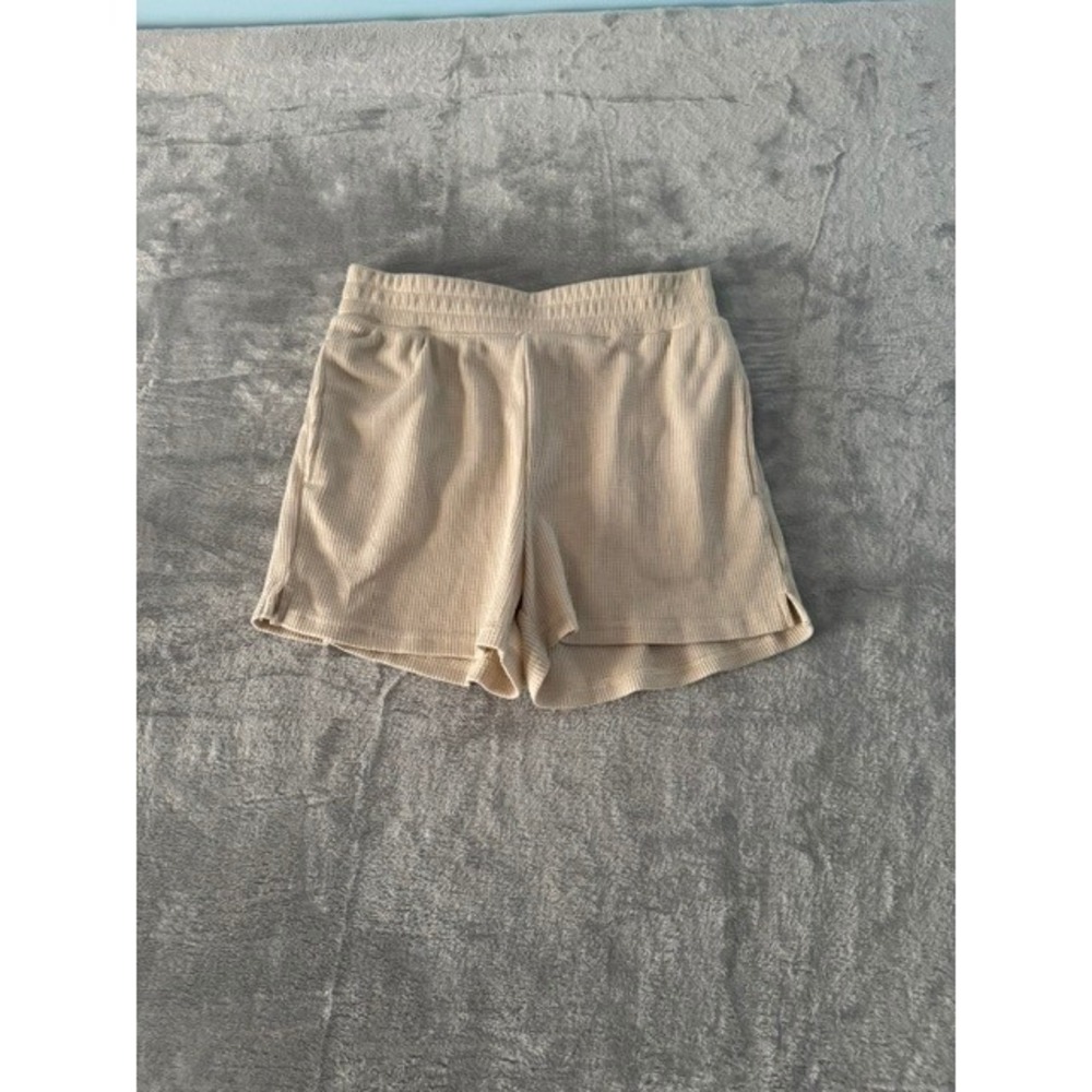 NWOT Olive + Oak Cream Waffle Knit Lounge Shorts Women's S Pockets